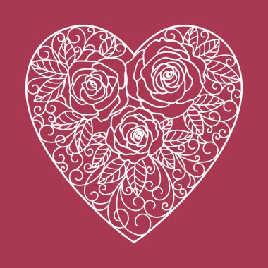 Güllü kalp, lazer kesiği