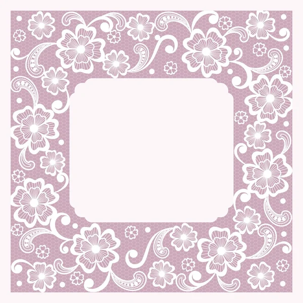 Template frame  design for card. Vintage Lace Doily — Stock Vector