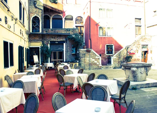 Венеция, романтический ресторан Стоковое Фото