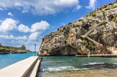 blue sea of the island of Gozo in Malta clipart