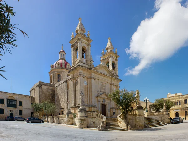 Główny kościół Sannat w Gozo, Malta — Zdjęcie stockowe