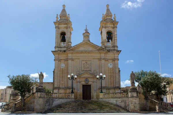 Główny kościół Sannat w Gozo, Malta — Zdjęcie stockowe