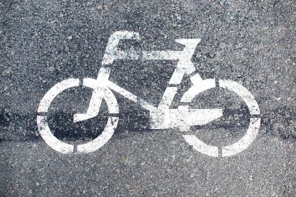 아스팔트 자전거 표지판 사이클의 — 스톡 사진