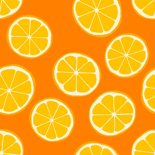 Seamless pattern with cutted oranges — Stock Vector