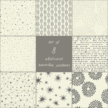 8 soyut Dikişsiz desen seti
