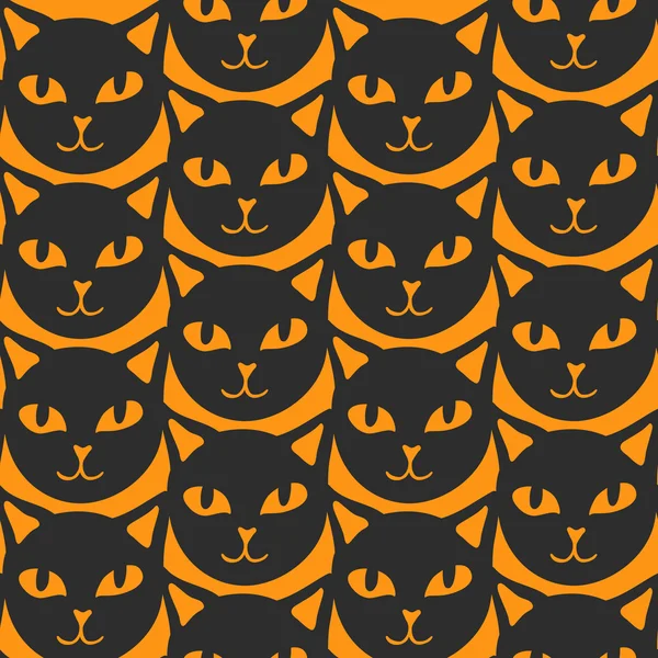 Zökkenőmentes minta fekete macskák — Stock Vector