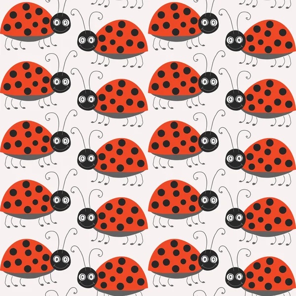 귀여운 ladybirds 원활한 패턴 — 스톡 벡터