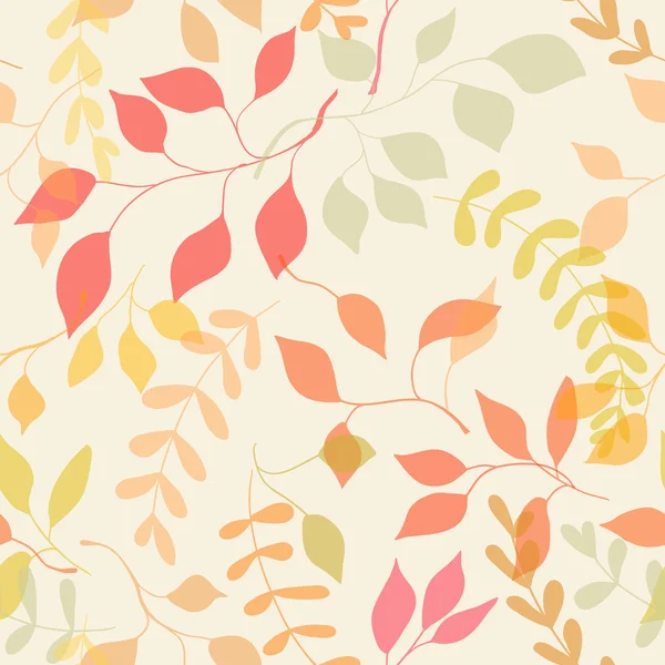 Seamless floral pattern with autumn leaves — Stock Vector