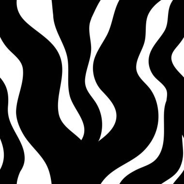 Dalgalı çizgiler boyunca soyut siyah beyaz desen