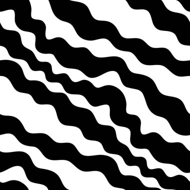 Dalgalı çizgiler boyunca soyut siyah beyaz desen