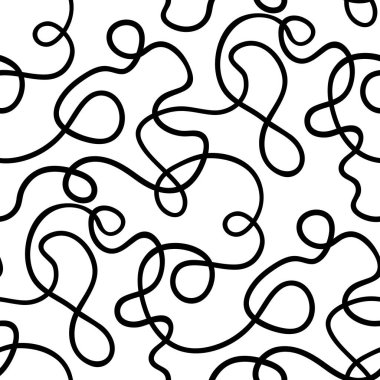 Dalgalı çizgileri olan siyah ve beyaz soyut desen