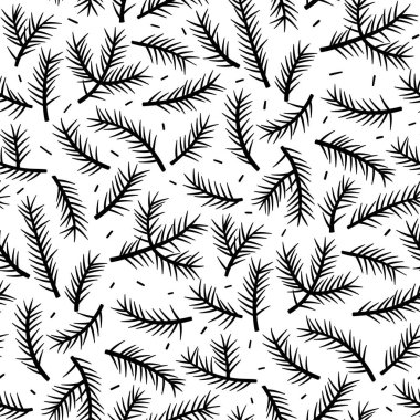 Kusursuz siyah beyaz desenli çam ağaçları