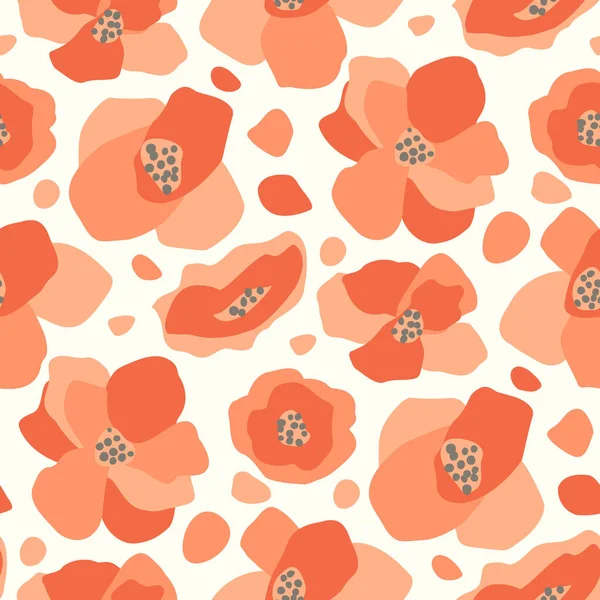 Seamless Vector Pattern Poppies — Stock Vector