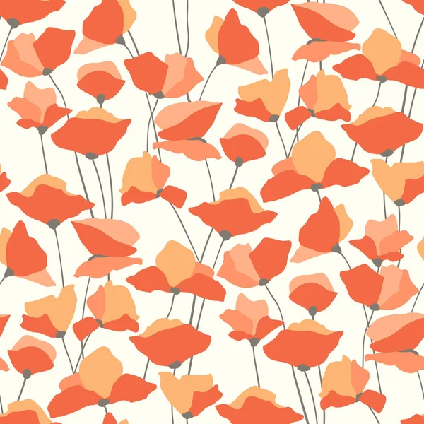 Seamless Vector Pattern Poppies — Stock vektor