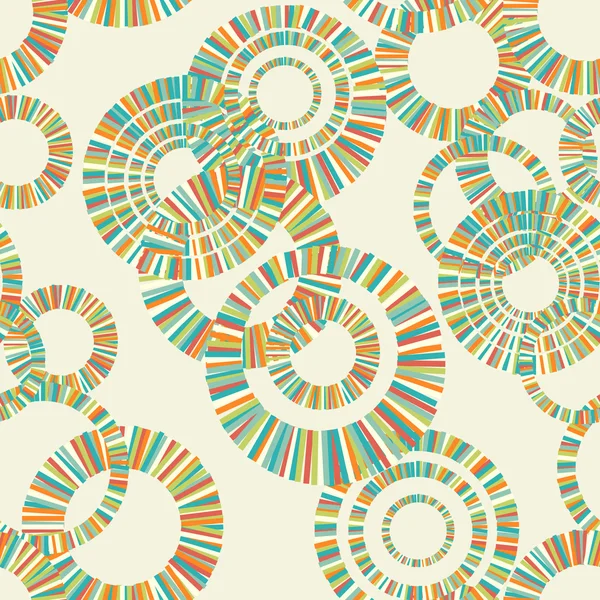 Seamless pattern with striped round shapes — Stock Vector