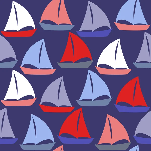 Seamless pattern with boats — Stock Vector