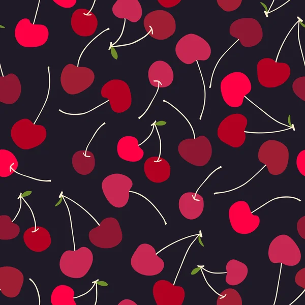 Seamless pattern with cherries — Stock Vector