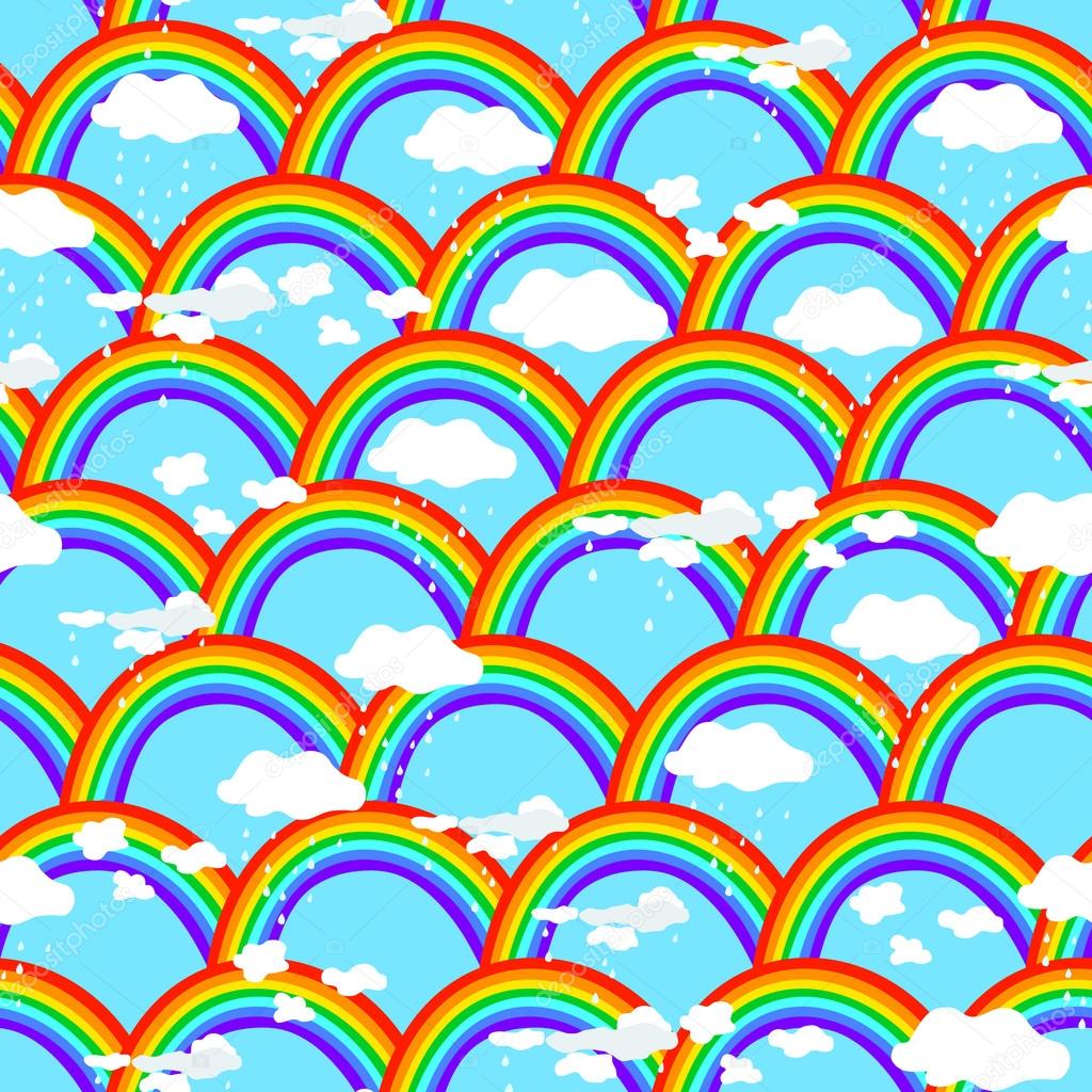 Seamless rainbows and clouds