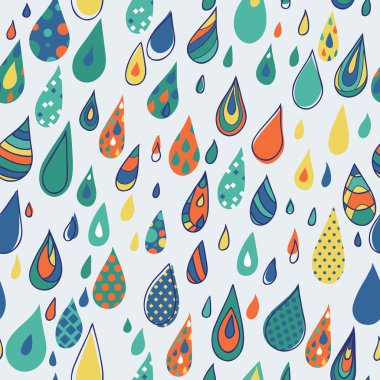 Renkli yağmur damlaları desen