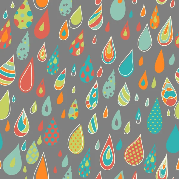 Sömlös regndroppar mönster — Stock vektor
