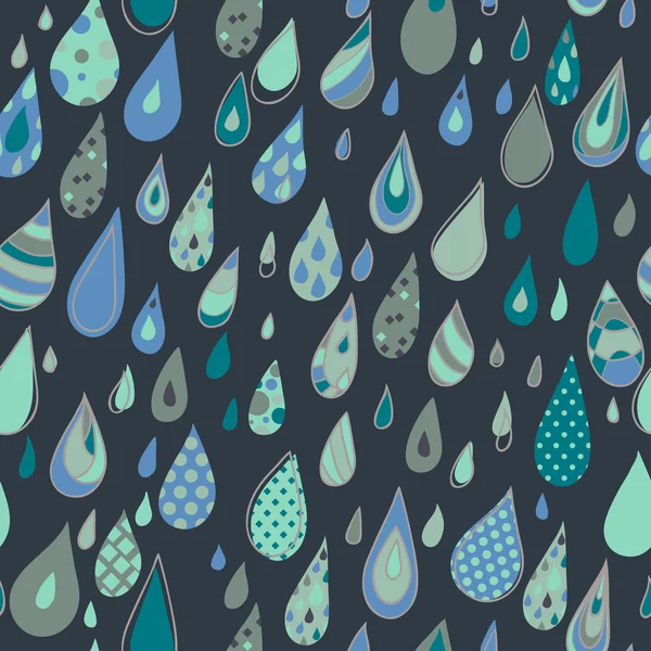 Padrão de gotas de chuva sem costura — Vetor de Stock