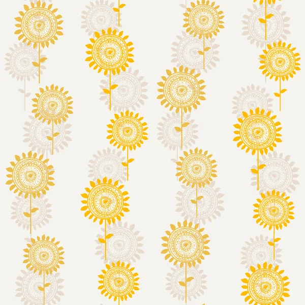 Muster mit abstrakten Sonnenblumen — Stockvektor