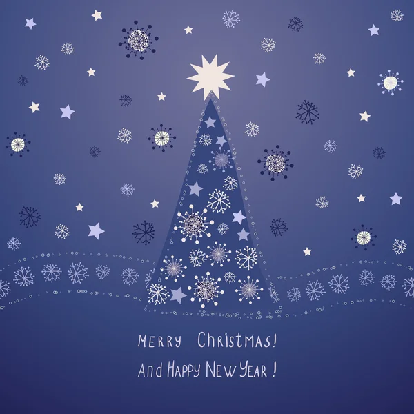 Blue christmas card — Stock Vector