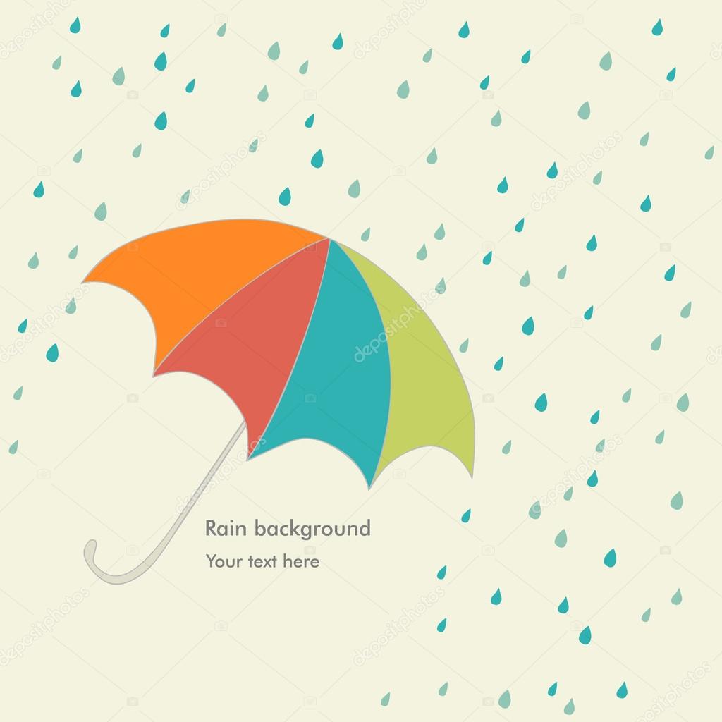Rainy background with umbrella