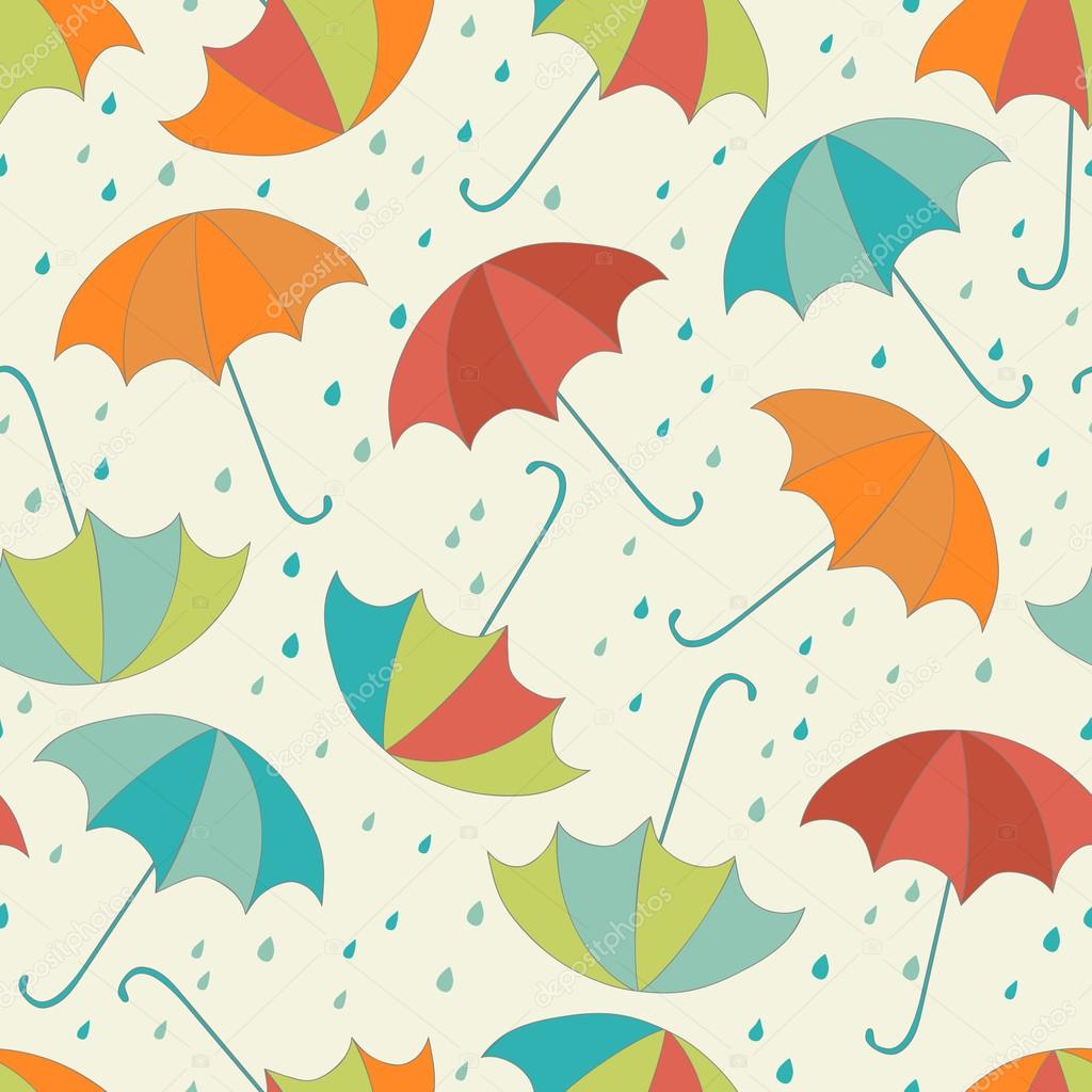 Pattern with umbrellas