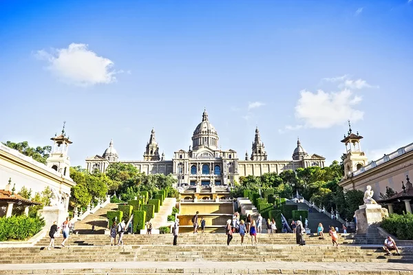 Museu Nacional d'Art de Catalunya (engelska: "nationell konst Mu — Stockfoto