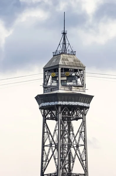 Transbordador Aeri del Port-teleferik Port Vell Barcelona içinde, — Stok fotoğraf