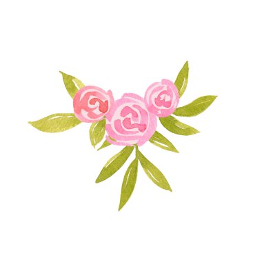 Suluboya pembe çiçek buketi. El çizimi bahar çiçekleri. Düğün davetiyeleri, bahar tebrik kartları, posterler için mükemmel..