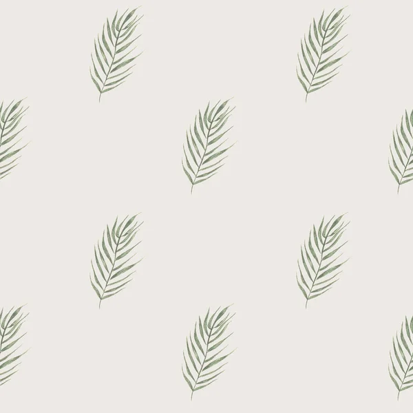 Akvarell Grönska Sömlöst Mönster Handritad Botanisk Bakgrund För Tygtryck Textil — Stockfoto