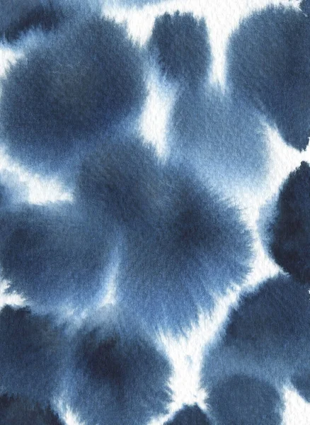 Aquarel Marine Blauw Tie Dye Effect Achtergronden Handgetekende Abstracte Oceaan — Stockfoto