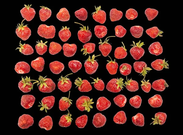 Strawberry isolated on black background — Stock Photo, Image