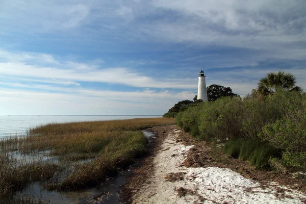 St. Marks Lighthouse and Beach — Stock Photo, Image