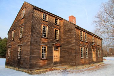 Kaptan James Barrett 'ın evi, Minuteman Ulusal Tarih Parkı' nda, Amerikan Devrimi 'nin 21 Aralık 2019' da Concord, MA 'da başlamasına tanıklık eden birkaç kişiden biri.