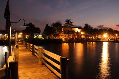 Dock and Restaurant along the Jupiter Inlet clipart