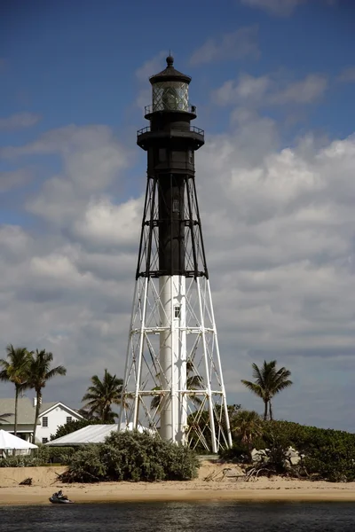 Leuchtturm in der Bucht von Hillsboro — Stockfoto