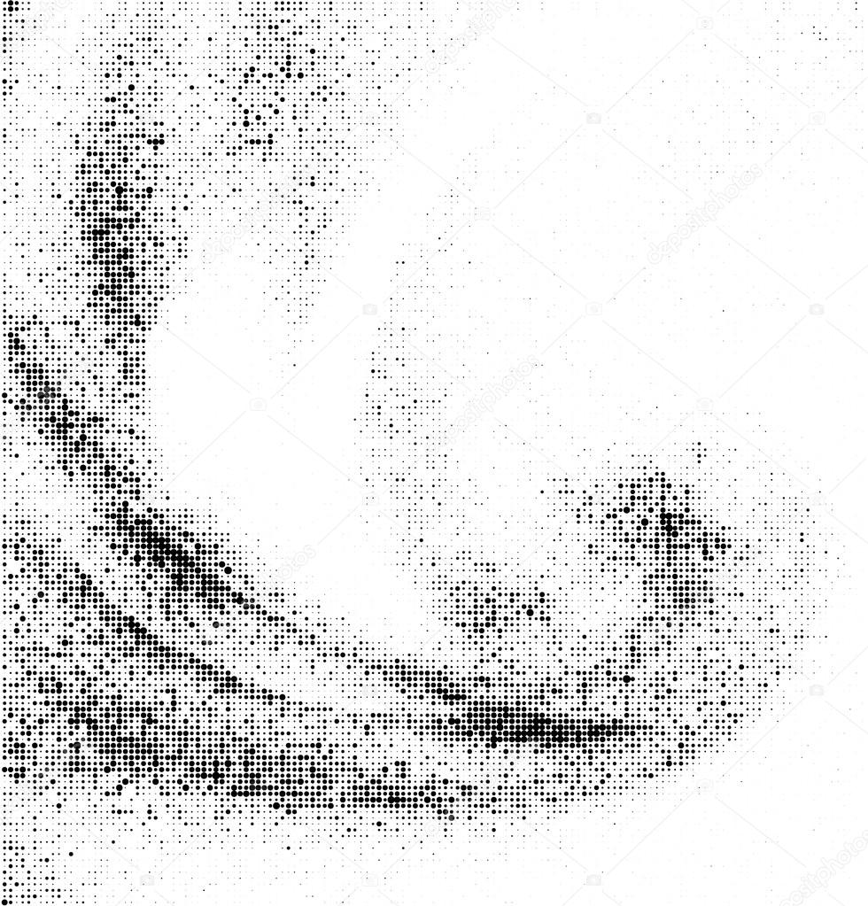 Grunge halftone vector ink background