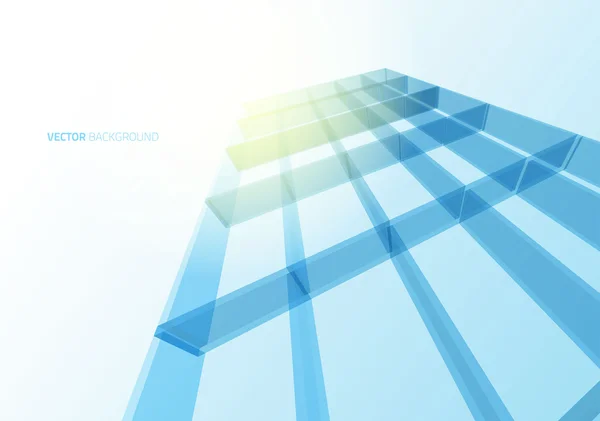 Mur de verre bleu moderne de l'immeuble de bureaux — Image vectorielle