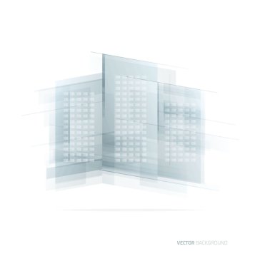 Modern mavi cam duvar ofis binası