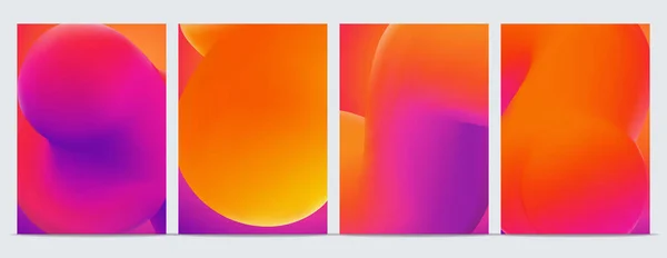 Modern abstract covers set. Cool gradient shapes composition. — Stock Vector