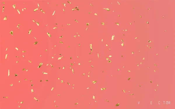 Golden konfetti esik elszigetelt szín háttér. — Stock Vector