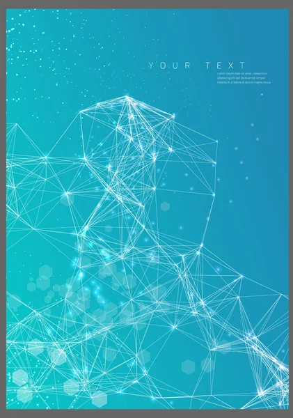 Αφηρημένη αφίσα τεχνολογικό δίκτυο — Διανυσματικό Αρχείο