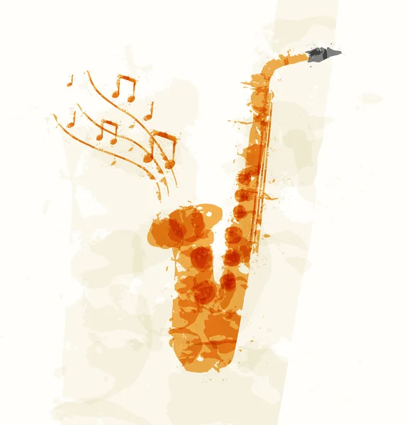 Abstracte afbeelding van een saxofoon — Stockvector