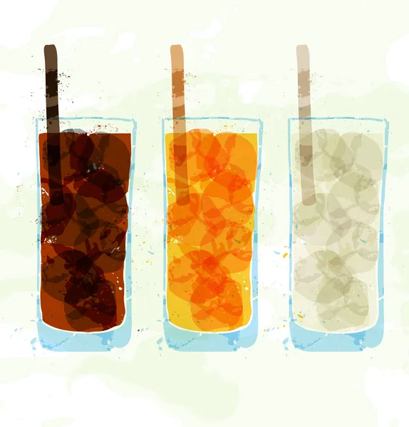 Set of multi-colored glass cup stains. — Stock Vector