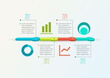 Soyut zaman çizelgesi Infographic, vektör tasarım şablonu