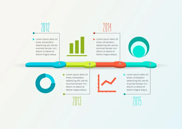 Linea temporale astratta Infografica, Modello di progettazione vettoriale — Vettoriale Stock