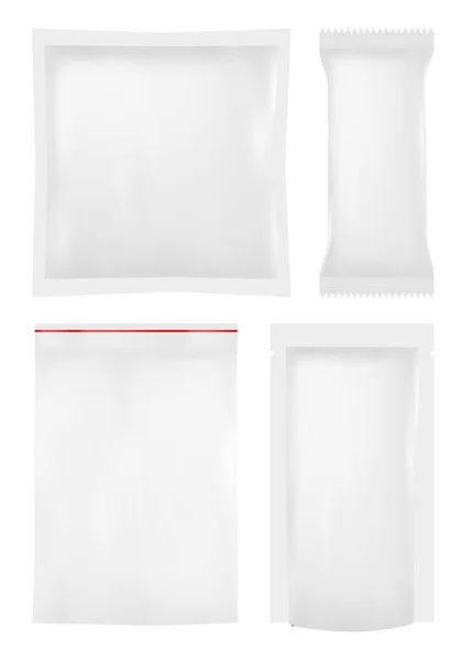 Collection of various plastic bags on white background. — Stock Vector